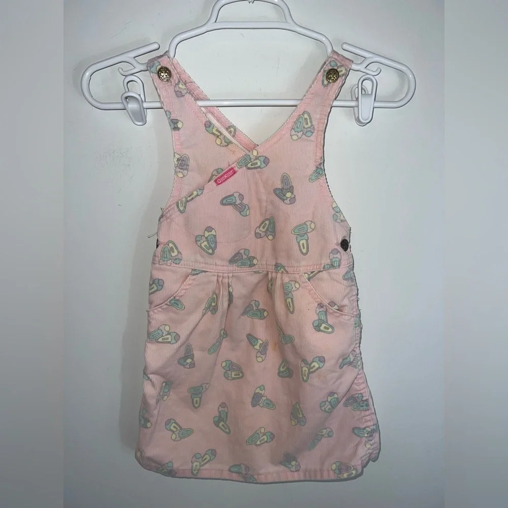 Vintage Oshkosh Corduroy Pink Overalls Dress size 5